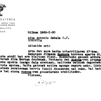 Euskaltzaindia.  Gutunak:  Irigoienen gutuna Auspoaren harpidetzei buruz