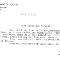 Euskaltzaindia.  Gutunak:  Zavalaren gutuna Auspoarako ipui bat eske