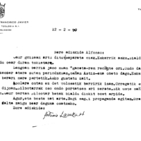 Euskaltzaindia.  Gutunak:  Zavalaren gutuna Auspoaren berri emanaz