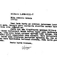 Euskaltzaindia.  Gutunak:  Irigoienen gutuna bertso-paper bilketari buruz