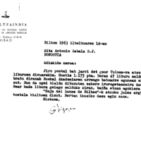 Euskaltzaindia.  Gutunak:  Irigoienen gutuna Auspoaren liburu salmentei buruz