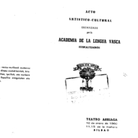 Bertsolaritza:  Arriagan egingo den euskal jaiaren esku-programa Ministerio de Información y Turismoren  zigilu-markarekin
