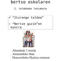 Malerrekako bertso eskolaren 2. taldekako lehiaketa