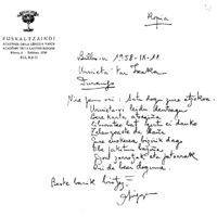 Gutunak:  Irigoienek Urnietari zuzendutako bertsoa