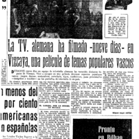Bertsolaritza:  Izenburua: La Tv. alemana ha filmado-nueve días- en Vizcaya, una película de temas  populares vascos