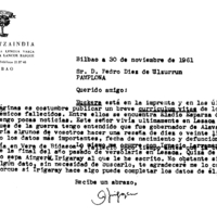 Euskaltzaindia.  Gutunak:  Irigoienen gutuna Eladio Esparzari buruzko informazio bila