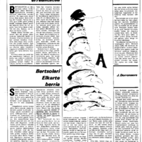 Bertsolaritza.  Euskal Herriko Bertsolari Elkartea:  Euskal Herriko Bertsolari Elkartearen sorrera
Izenburuak: Bertsoa, bere kabuz doan errealitatea ; Bertsolari Elkarte berria
