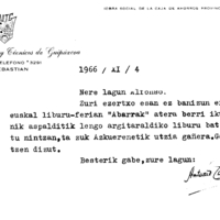 Euskaltzaindia.  Gutunak:  Zavalaren gutuna liburu bat itzultzeko