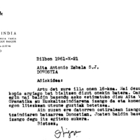 Euskaltzaindia.  Gutunak:  Irigoienen gutuna Euskaltzaindiaren batzar bati buruz