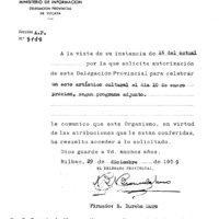 Bertsolaritza:  1960 / 01/ 10-ean Arriagan euskal jaia egiteko baimena ematen zaio Euskaltzaindiari
