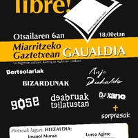 Egunkaria libre! Miarritzeko gaztetxean gaualdia