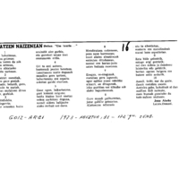 Euskaltzaindiaren sariak.  Xenpelar saria:  Izenburua: Mendiratzen naizenean