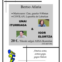 Assa ikastolak aurkezten du: bertso afaria