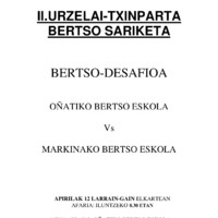 II. Urzelai-Txinparta bertso sariketa
