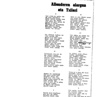 Euskaltzaindiaren sariak.  Xenpelar saria:  Izenburua: Allenderen alargun eta Txileri