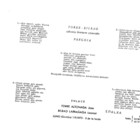 Euskaltzaindiaren sariak.  Xenpelar saria:  Izenburua: Torre-Bilbao ezkontza berriaren  eztaietako