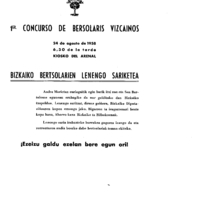 Bertsolaritza:  Bizkaiko bertsolarien lehenengo txapelketa