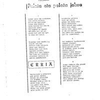 Bertsolaritza. Bertso-paper sariak.  Euskal Pelotaren Gipuzkoako Elkartea:  Izenburua:  Pelota eta pelota jokua