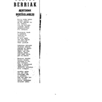 Euskaltzaindiaren sariak.  Xenpelar saria:  Izenburua: Bertsoak bertsolarieri