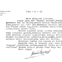 Euskaltzaindia.  Gutunak:  Zavalaren gutuna Auspoaren berri emanaz