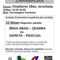 Pilota jaialdia Zaramagan