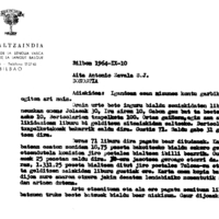 Euskaltzaindia.  Gutunak:  Irigoienen gutuna Auspoaren liburu salmenten gain