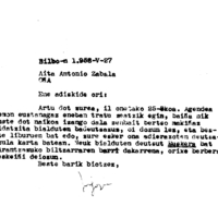 Euskaltzaindia.  Gutunak:  Irigoienen gutuna Aitor Mezo-rengandik jasotako bertso-paperei buruz