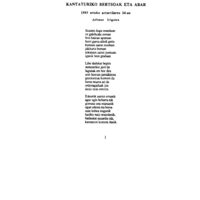 Irigoienen lanak.  Makinazko idazlanak:  Izenburua : Donostian Irigoienen omenezko  egunean kantaturiko bertsoak eta abar