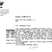 Euskaltzaindia.  Gutunak:  Irigoienen gutuna Baserritarra aldizkariaren berri emanaz eta Euskal Kantak liburutxoa  bialduaz