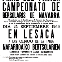 Final del primer campeonato de bertsolaris de Navarra