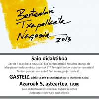 Bertsolari Txapelketa Nagusia 2013 : saio didaktikoa