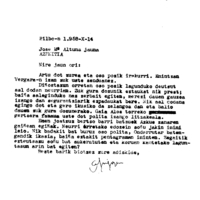 Gutunak:  Azkue zenaren gainean egindako bertso batzuk bidaltzen dizkio